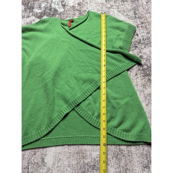 Saks Fifth Avenue Green Open Or Tie Front Caridgan Vest Size S Cashmere Angora - Picture 3 of 6